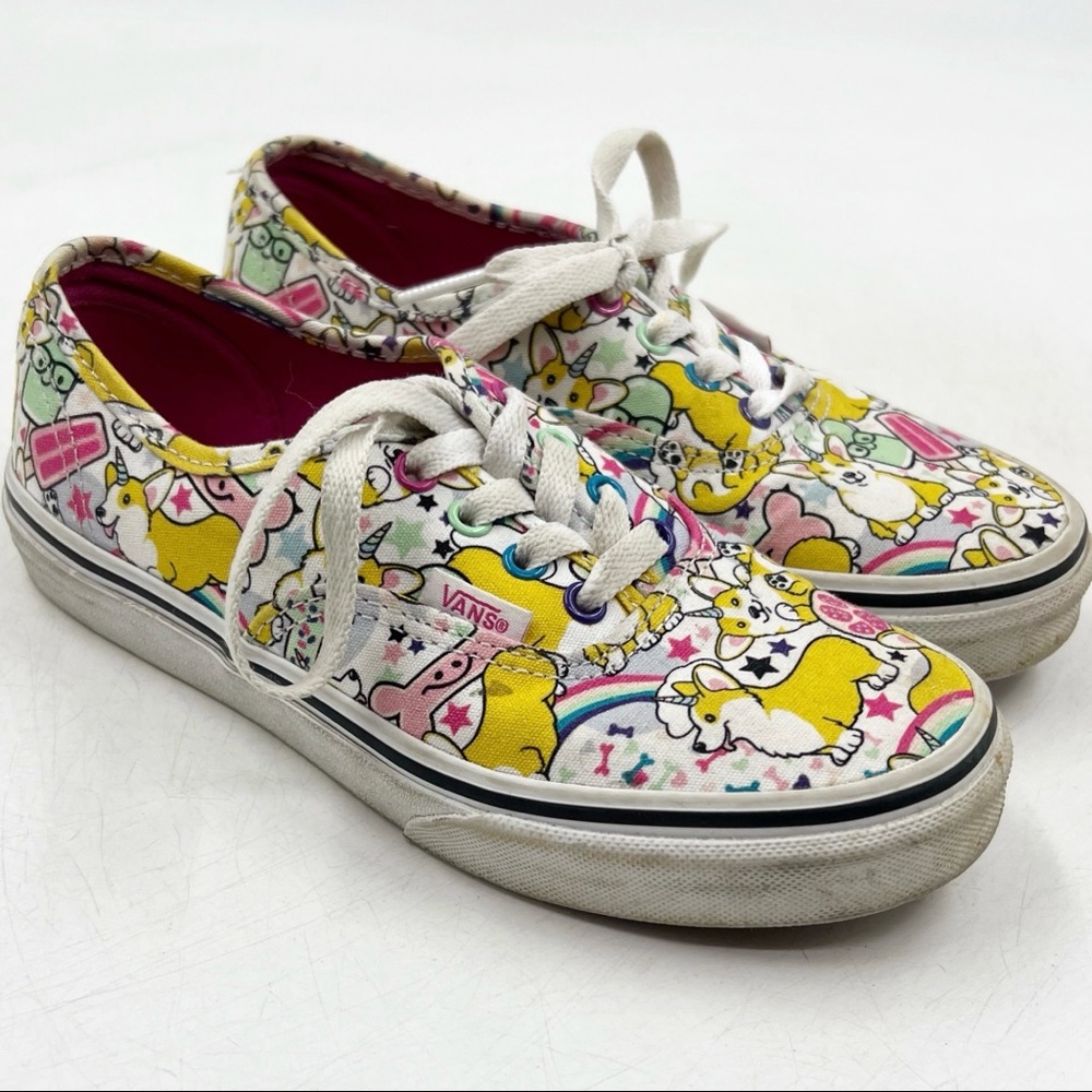 Vans Corgi Dog Uni-Corgi Kids Size 3 Youth Girls Lace Up Sneaker Shoes